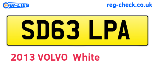 SD63LPA are the vehicle registration plates.