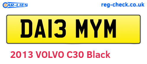 DA13MYM are the vehicle registration plates.