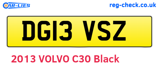 DG13VSZ are the vehicle registration plates.