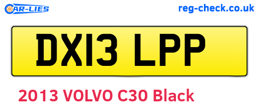 DX13LPP are the vehicle registration plates.