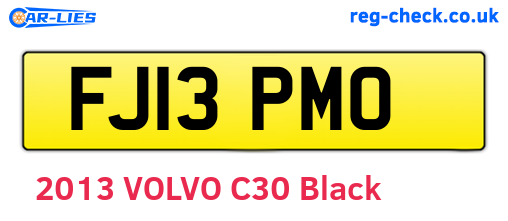 FJ13PMO are the vehicle registration plates.