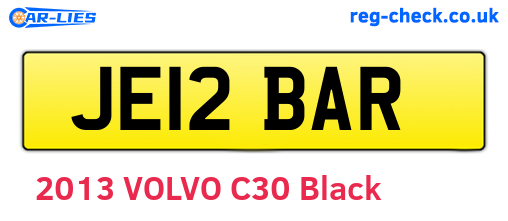 JE12BAR are the vehicle registration plates.