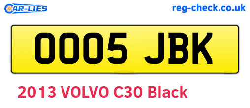 OO05JBK are the vehicle registration plates.