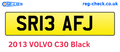 SR13AFJ are the vehicle registration plates.