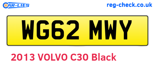 WG62MWY are the vehicle registration plates.