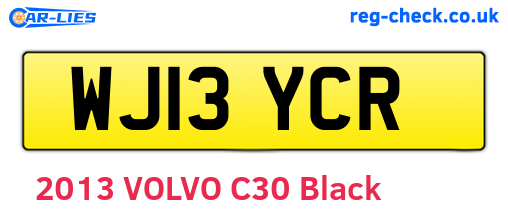 WJ13YCR are the vehicle registration plates.