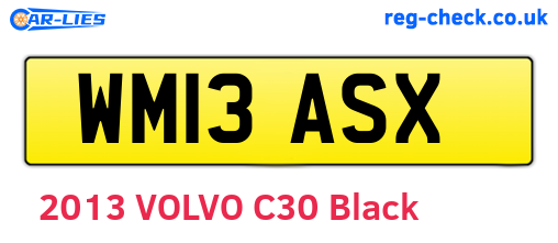 WM13ASX are the vehicle registration plates.