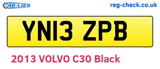 YN13ZPB are the vehicle registration plates.