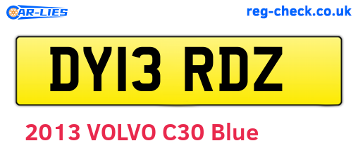 DY13RDZ are the vehicle registration plates.