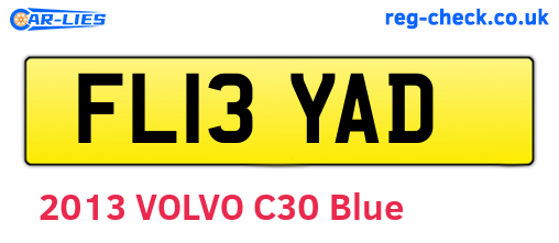 FL13YAD are the vehicle registration plates.