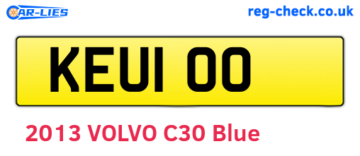KEU100 are the vehicle registration plates.