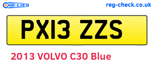 PX13ZZS are the vehicle registration plates.