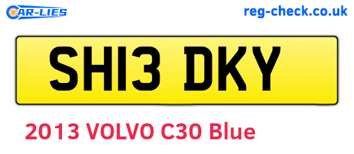 SH13DKY are the vehicle registration plates.