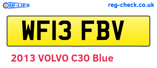 WF13FBV are the vehicle registration plates.