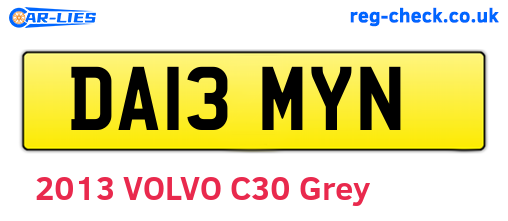 DA13MYN are the vehicle registration plates.
