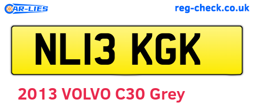 NL13KGK are the vehicle registration plates.