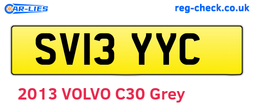 SV13YYC are the vehicle registration plates.