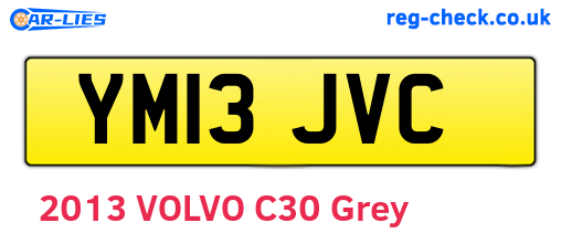 YM13JVC are the vehicle registration plates.