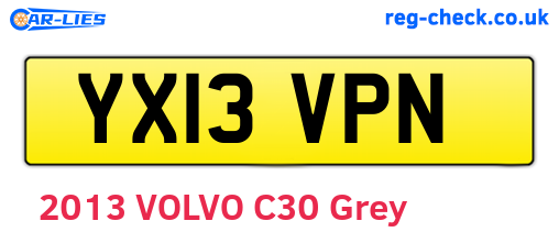 YX13VPN are the vehicle registration plates.