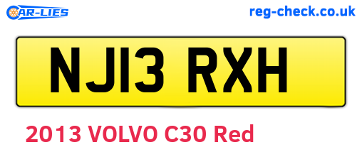 NJ13RXH are the vehicle registration plates.