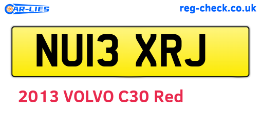 NU13XRJ are the vehicle registration plates.