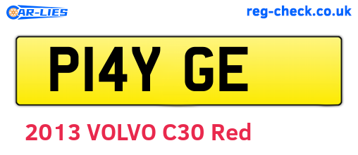 P14YGE are the vehicle registration plates.
