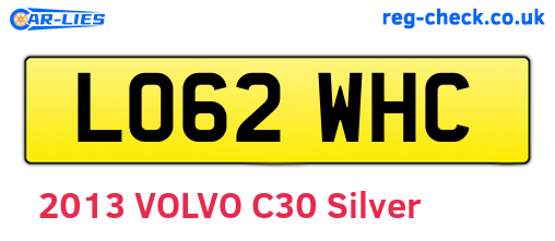 LO62WHC are the vehicle registration plates.