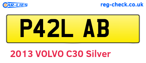 P42LAB are the vehicle registration plates.