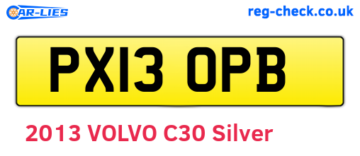 PX13OPB are the vehicle registration plates.