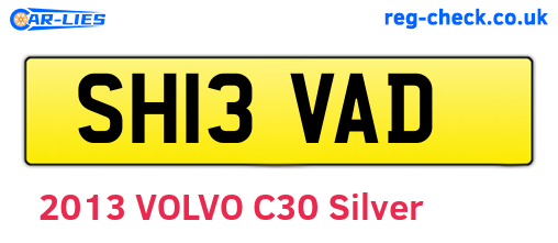 SH13VAD are the vehicle registration plates.