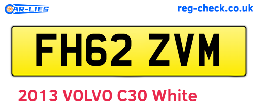 FH62ZVM are the vehicle registration plates.