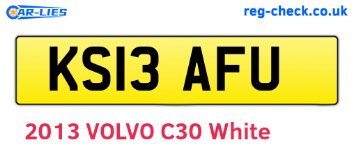 KS13AFU are the vehicle registration plates.