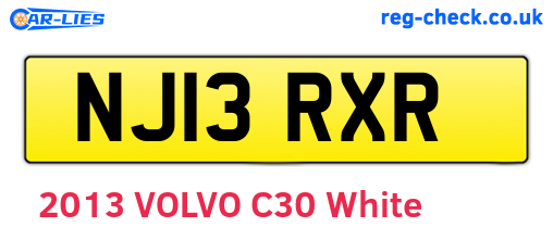 NJ13RXR are the vehicle registration plates.