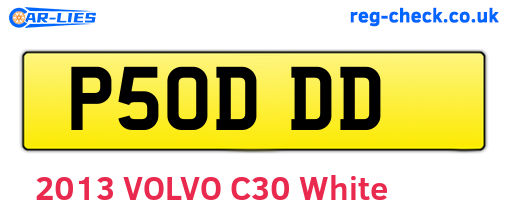 P50DDD are the vehicle registration plates.
