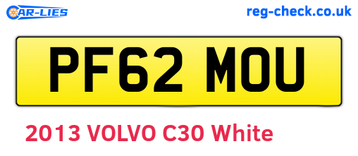 PF62MOU are the vehicle registration plates.