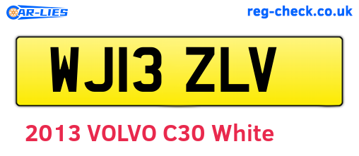 WJ13ZLV are the vehicle registration plates.