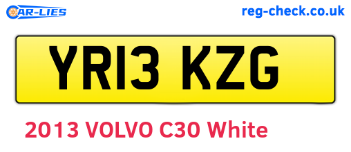 YR13KZG are the vehicle registration plates.