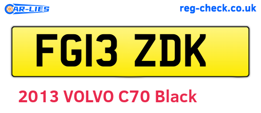 FG13ZDK are the vehicle registration plates.