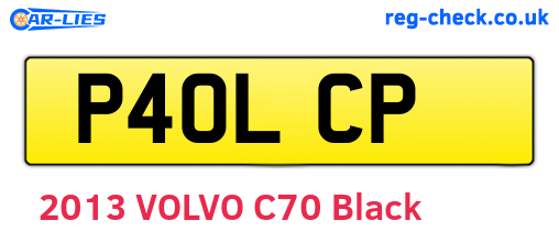 P40LCP are the vehicle registration plates.