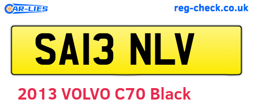 SA13NLV are the vehicle registration plates.