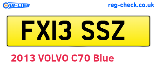 FX13SSZ are the vehicle registration plates.