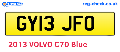 GY13JFO are the vehicle registration plates.