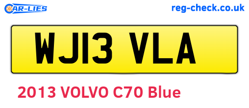WJ13VLA are the vehicle registration plates.