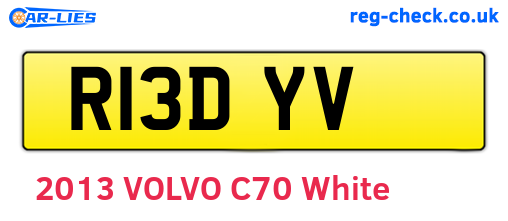 R13DYV are the vehicle registration plates.