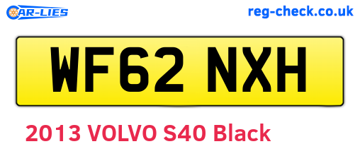 WF62NXH are the vehicle registration plates.