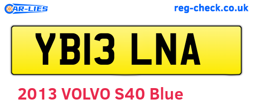 YB13LNA are the vehicle registration plates.