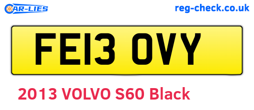 FE13OVY are the vehicle registration plates.