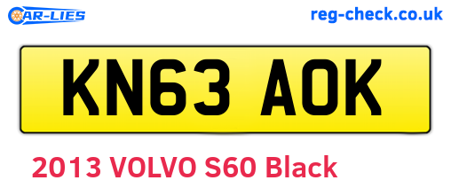 KN63AOK are the vehicle registration plates.