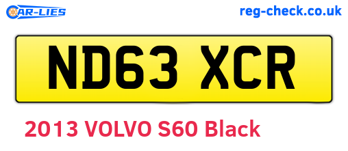 ND63XCR are the vehicle registration plates.