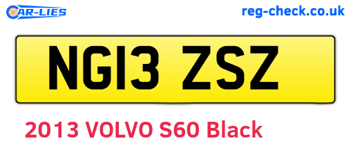 NG13ZSZ are the vehicle registration plates.